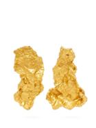 Matchesfashion.com Ingy Stockholm - Object 32 Mismatched Painted Wood Earrings - Womens - Gold