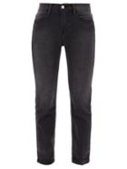 Matchesfashion.com Frame - Le High Straight-leg Cropped Jeans - Womens - Dark Grey