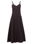 Matchesfashion.com Three Graces London - Aveline Cut-out Cotton-poplin Midi Dress - Womens - Black