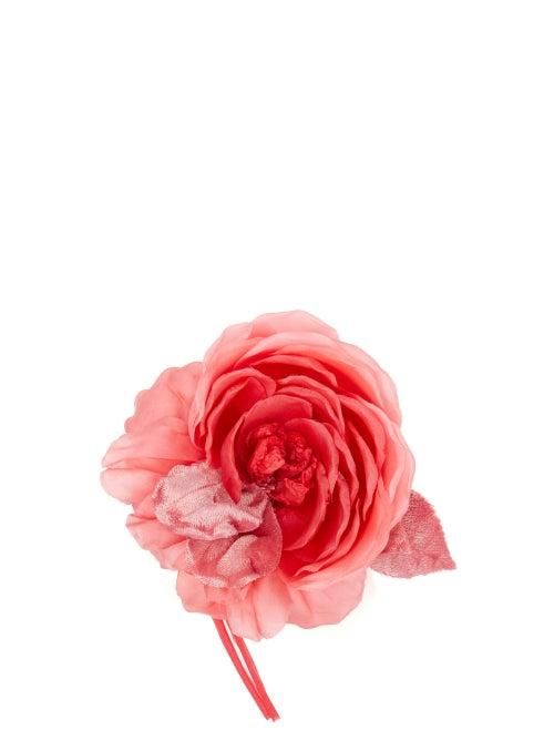 Matchesfashion.com Alessandra Rich - Peony Silk Brooch - Womens - Coral