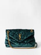 Saint Laurent - Puffer Small Crushed-velvet Shoulder Bag - Womens - Emerald