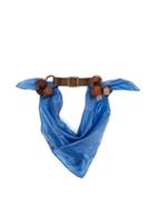 Matchesfashion.com Preen By Thornton Bregazzi - Leather Trimmed Neck Scarf - Womens - Blue