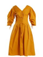 Matchesfashion.com Sea - Windbreaker Corset Waist Cotton Blend Dress - Womens - Yellow