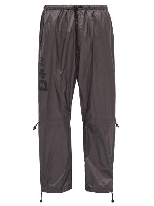 Matchesfashion.com Marcelo Burlon - Multilogo Drawstring Track Pants - Mens - Grey