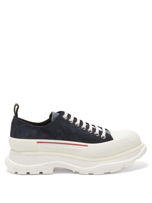 Matchesfashion.com Alexander Mcqueen - Tread Slick Platform-sole Suede Trainers - Mens - Navy Multi