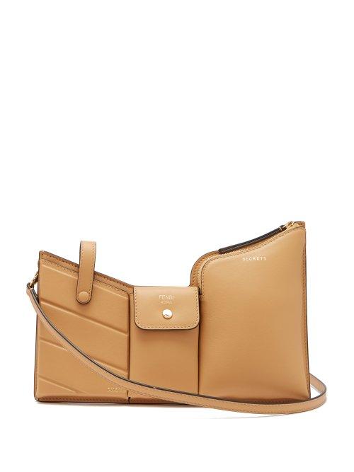 Matchesfashion.com Fendi - Pocket Mini Leather Cross Body Bag - Womens - Tan