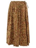 Matchesfashion.com Ashish - Sequinned Brocade Midi Skirt - Womens - Gold