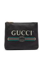 Matchesfashion.com Gucci - Logo Print Small Leather Pouch - Mens - Black