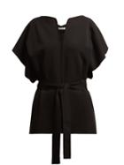 Matchesfashion.com Givenchy - Knitted Kimono Sleeve Belted Top - Womens - Black