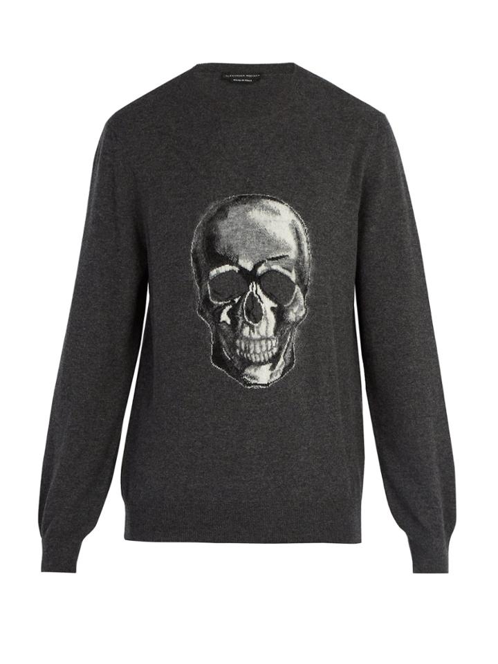 Alexander Mcqueen Skull-intarsia Wool Sweater