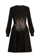 Miu Miu Plunging Embellished Silk Mini Dress