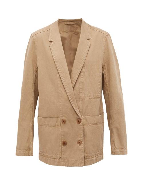 Matchesfashion.com Lemaire - Longline Double-breasted Denim Jacket - Womens - Camel