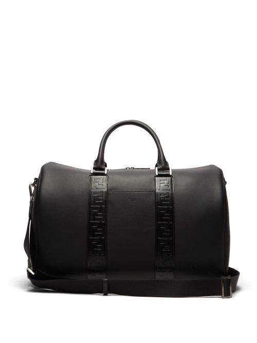 Matchesfashion.com Fendi - Logo Embossed Leather Holdall - Mens - Black