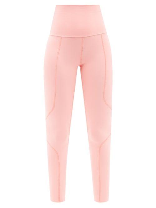 Live The Process - Geometric High-rise Panelled-seam Leggings - Womens - Pink