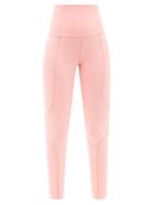 Live The Process - Geometric High-rise Panelled-seam Leggings - Womens - Pink
