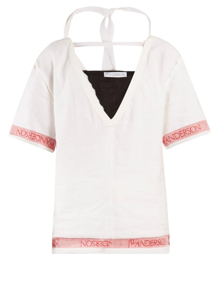 Jw Anderson Deep V-neck Linen Top