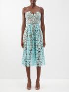 Self-portrait - Azalea Lace Midi Dress - Womens - Blue