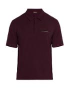 Matchesfashion.com Berluti - Leather Trimmed Cotton Blend Polo Shirt - Mens - Burgundy
