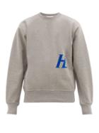 Matchesfashion.com Helmut Lang - Logo Appliqu Cotton Jersey Sweatshirt - Mens - Light Grey