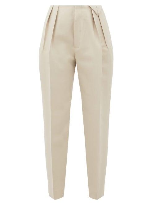Matchesfashion.com Bottega Veneta - Tailored Pleated Wool Trousers - Womens - Ivory