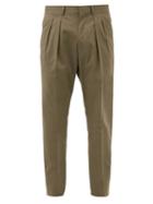 Tom Ford - Pleated Cotton-blend Twill Suit Trousers - Mens - Green