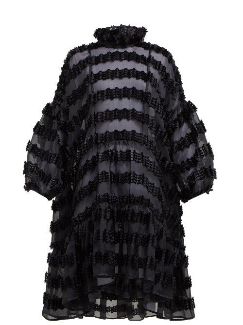 Matchesfashion.com Cecilie Bahnsen - Belle Tassel Fil Coup Organza Dress - Womens - Black
