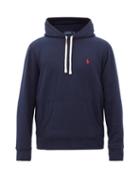 Matchesfashion.com Polo Ralph Lauren - Logo-embroidered Jersey Hooded Sweatshirt - Mens - Navy