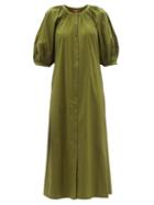 Ladies Rtw Staud - Vincent Cotton-blend Poplin Midi Dress - Womens - Khaki