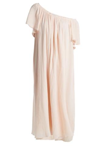 Matchesfashion.com Loup Charmant - Hydrus Off The Shoulder Cotton Dress - Womens - Light Pink