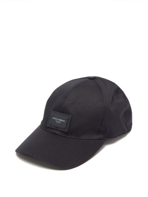 Matchesfashion.com Dolce & Gabbana - Logo-plaque Cotton-blend Cap - Mens - Dark Blue