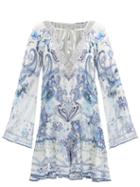 Matchesfashion.com Camilla - Talking About A Revolution-print Silk Dress - Womens - Blue Print