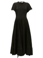 Matchesfashion.com Loewe - Contrast-seam Crepe Dress - Womens - Black