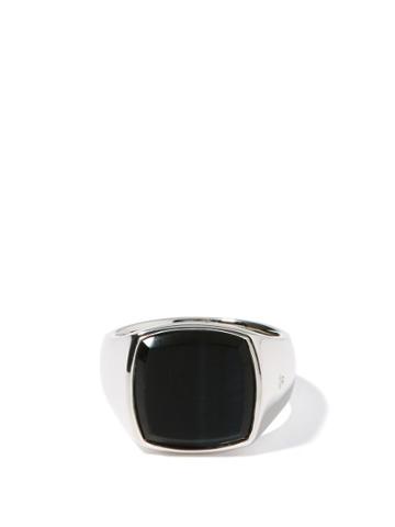 Matchesfashion.com Tom Wood - Cushion Hawk Eye & Sterling-silver Signet Ring - Mens - Silver