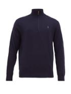 Matchesfashion.com Polo Ralph Lauren - Half Zip Wool Sweater - Mens - Navy