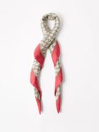 Gucci - Horsebit And Gg-print Silk Scarf - Womens - Beige Pink