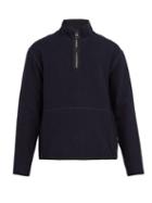 Matchesfashion.com Ami - Zip Up Fleece Sweatshirt - Mens - Navy