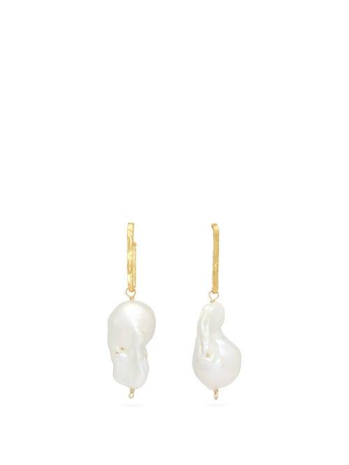 Matchesfashion.com Alighieri - Pearl Drop 24kt Gold-plated Earrings - Womens - Gold