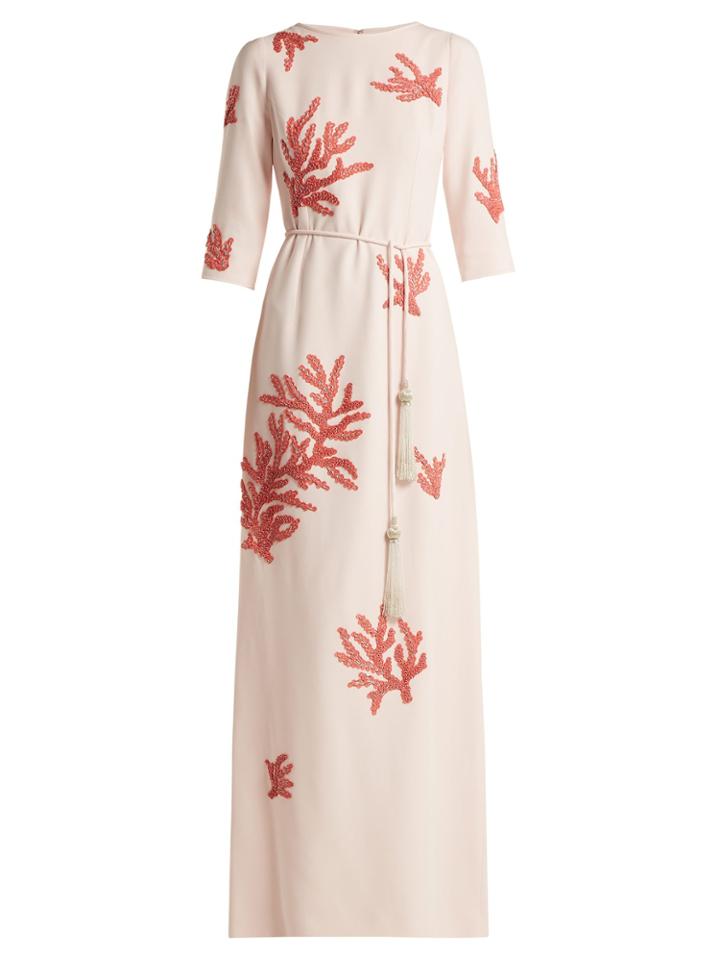 Andrew Gn Embroidered Crepe Gown