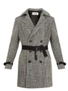 Saint Laurent Chevron Tie-waist Wool-blend Overcoat