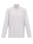 Matchesfashion.com Our Legacy - Mock Neck Cotton Jersey Long Sleeve T Shirt - Mens - Purple