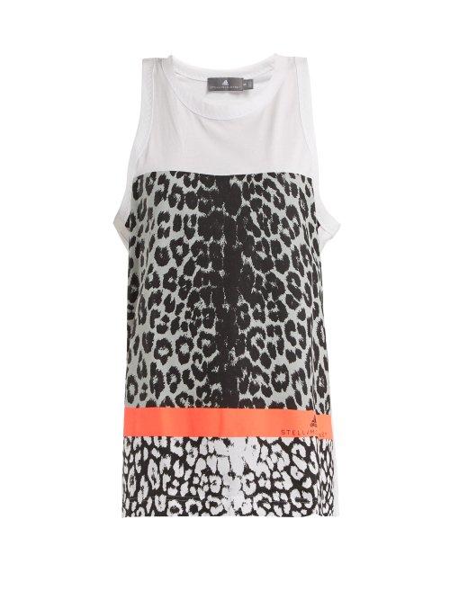 Matchesfashion.com Adidas By Stella Mccartney - Leopard Print Performance Tank Top - Womens - White Multi
