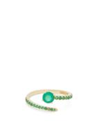 Matchesfashion.com Ileana Makri - Grass Seed Emerald & 18kt Gold Ring - Womens - Yellow Gold
