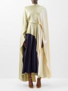 Roksanda - Andromeda Colour-block Silk-satin Gown - Womens - Cream Multi