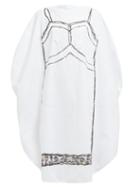 Matchesfashion.com Mm6 Maison Margiela - Trace Marked Print Circle Cotton Dress - Womens - White