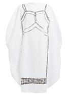 Matchesfashion.com Mm6 Maison Margiela - Trace Marked Print Circle Cotton Dress - Womens - White