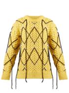 Matchesfashion.com Calvin Klein 205w39nyc - Cable Knit Wool And Mohair Blend Sweater - Womens - Yellow