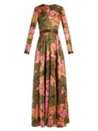 Roksanda Kamenev Wood-flora Print Silk Gown