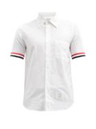 Matchesfashion.com Thom Browne - Fun-mix Stripe-tipped Panelled Cotton Shirt - Mens - White