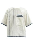 Matchesfashion.com Harago - Chest-pocket Striped Cotton T-shirt - Mens - Cream