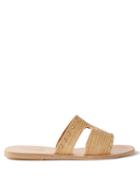 Ancient Greek Sandals - Apteros Raffia Slides - Womens - Beige